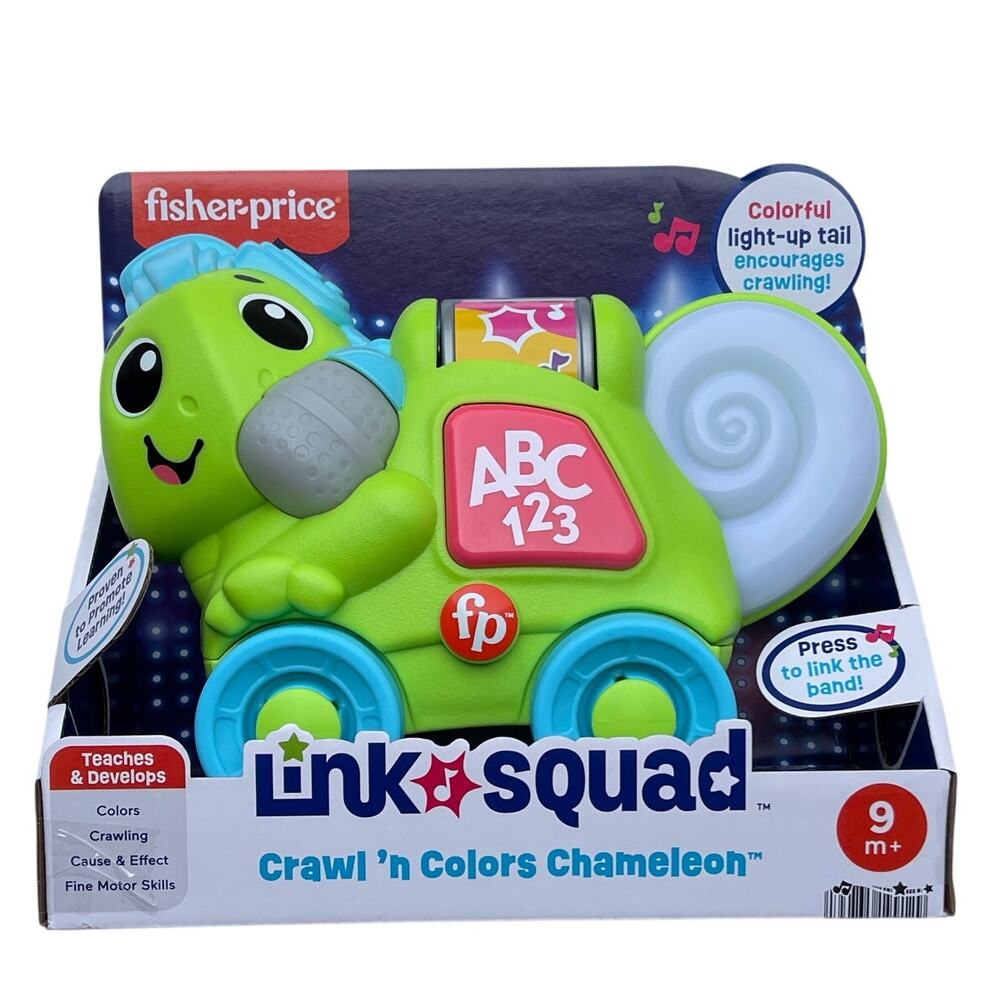 New Fisher-Price Link Squad Crawl ‘n Colors Chameleon Learning Toy with Music